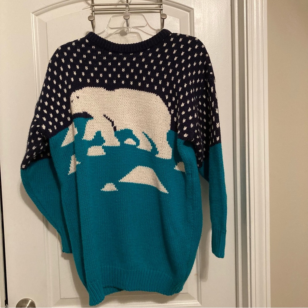 Vintage Lady Roi Blue Polar Bear Sweater